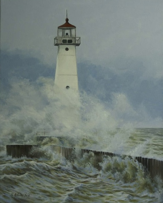 Sodus Bay Lighthouse in Stormy Weather