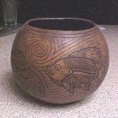 Cahokia Creek Design engraved on a gourd